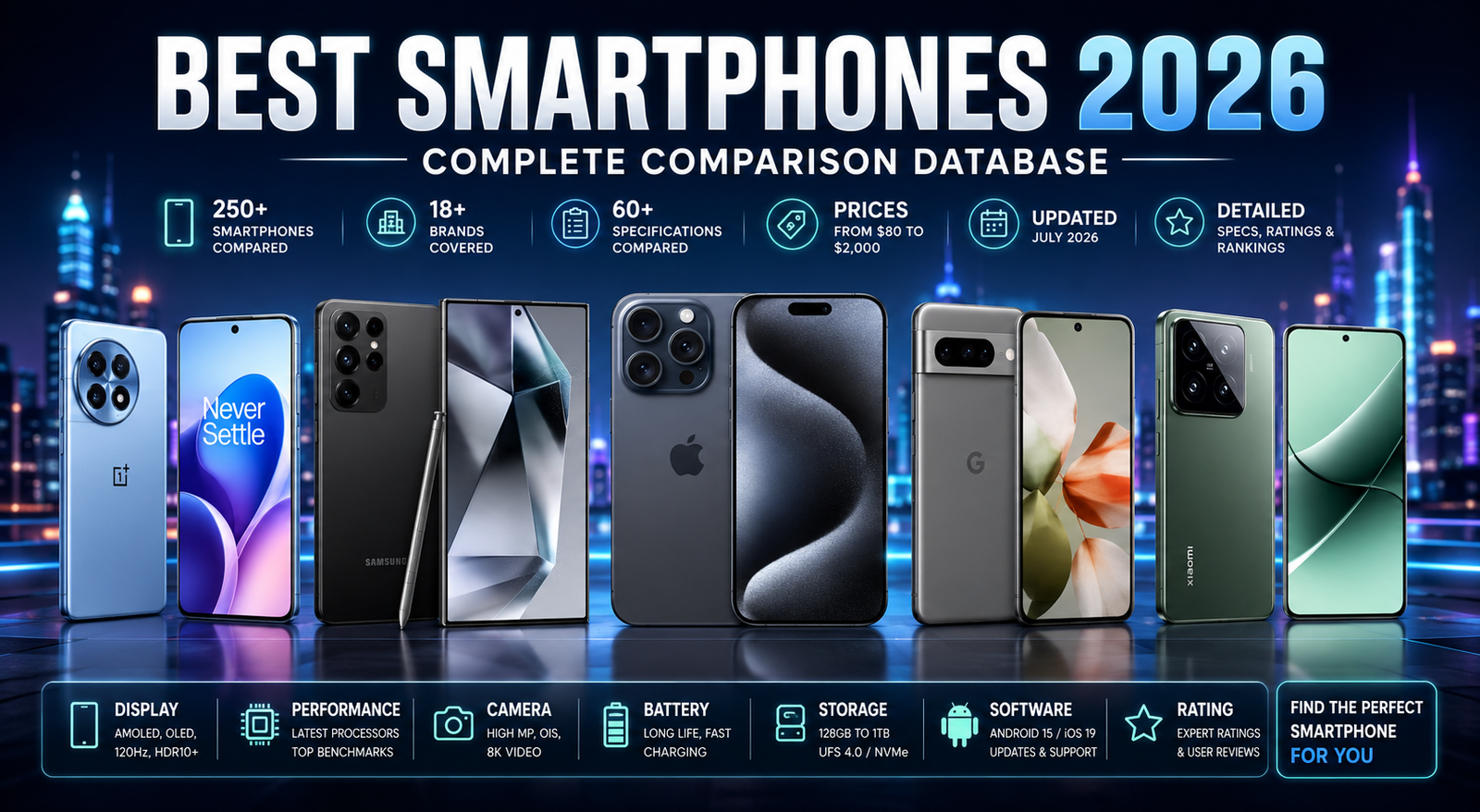 Best Smartphones 2026: Ultimate Comparison Database (250+ Phones Compared)