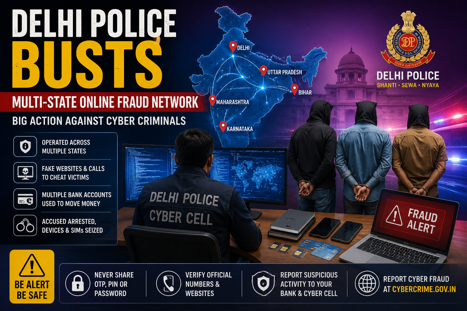 Delhi Police Busts Multi-State Online Fraud Network