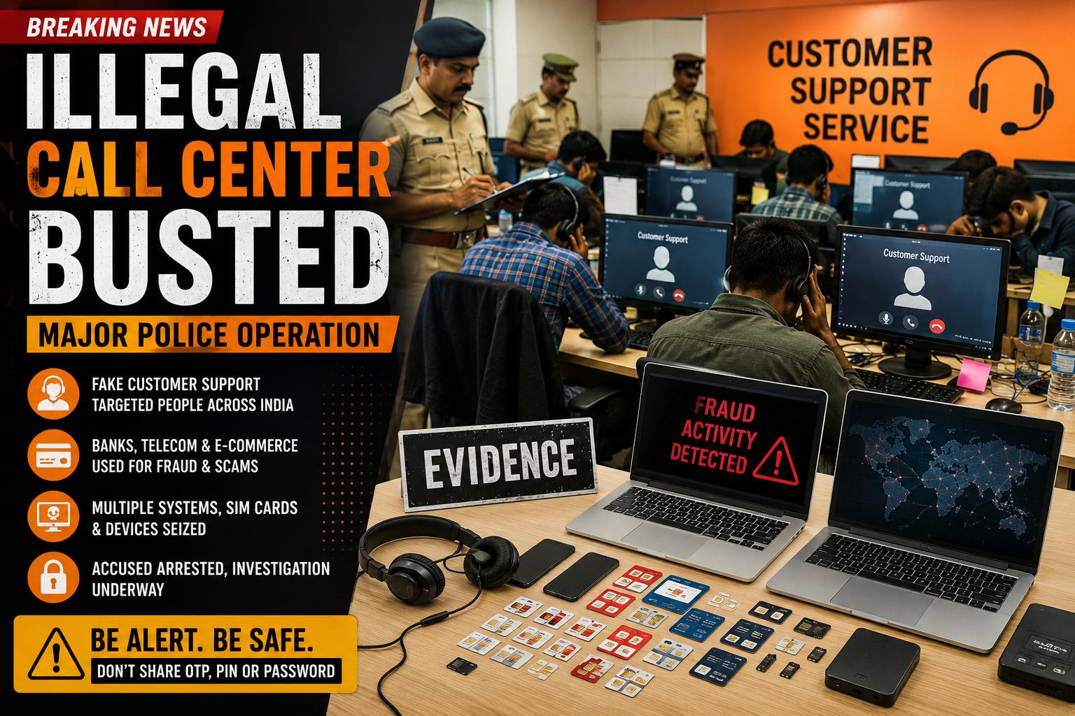 Illegal Call Center Racket Exposed During Joint Police Operation