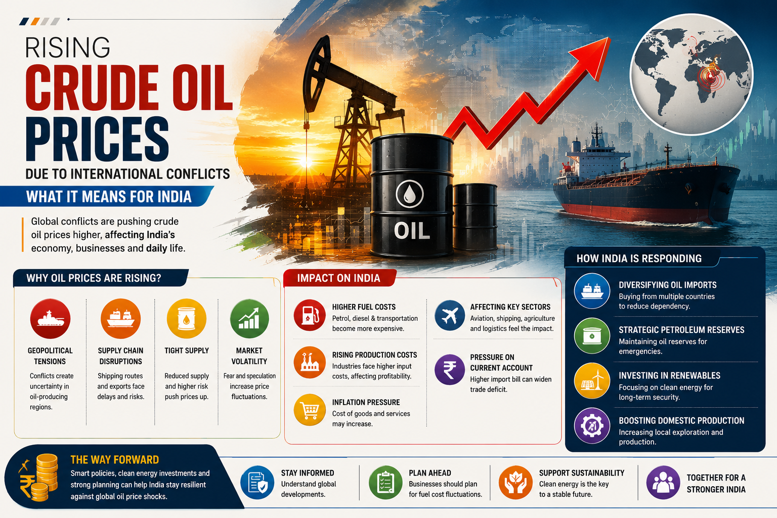 Rising Crude Oil Prices Due to International Conflicts: What It Means for India
