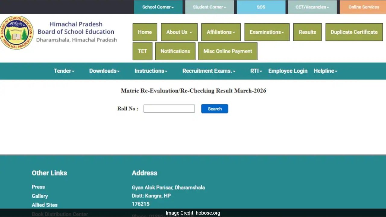 Himachal Pradesh Board Class 10 Revaluation Result 2026 Declared; Check Download Steps