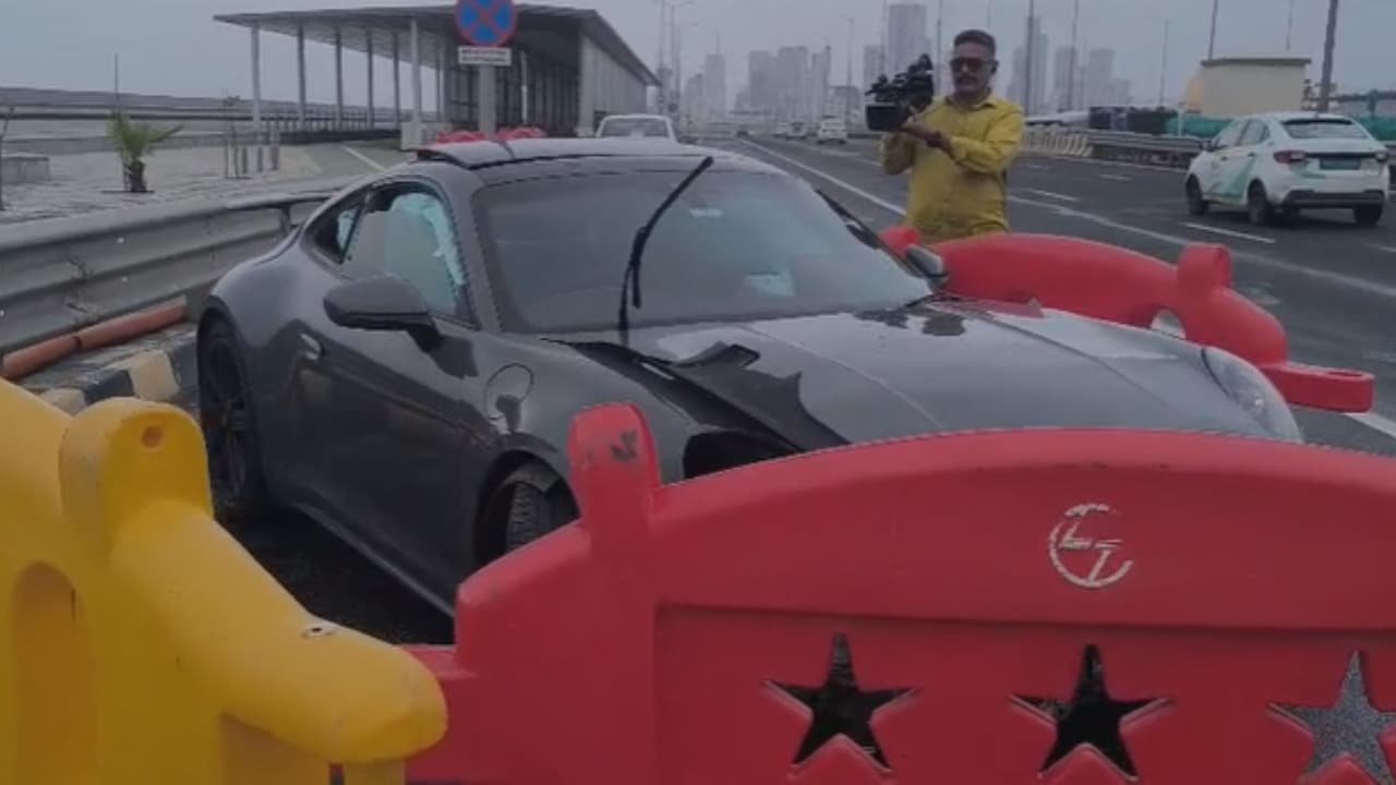 Speeding Porsche Rams Divider On Mumbai's Coastal Road, Driver Escapes Unhurt