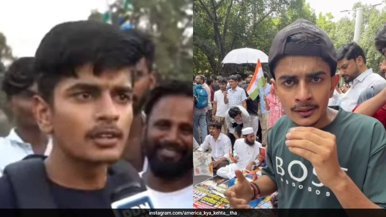 "America Kya Kehta Tha?" Meme Star Gautam Singh Joins NEET-UG Protest In Delhi