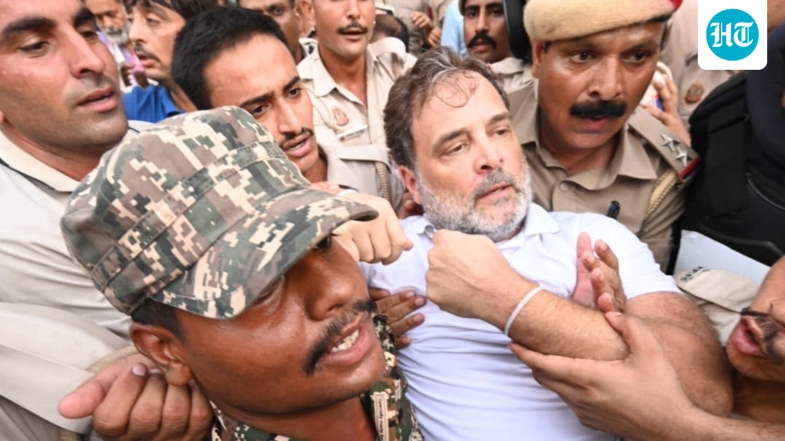 Police forcibly remove Rahul Gandhi, others from Cong-led dharna near PM house over CJP march crackdown
