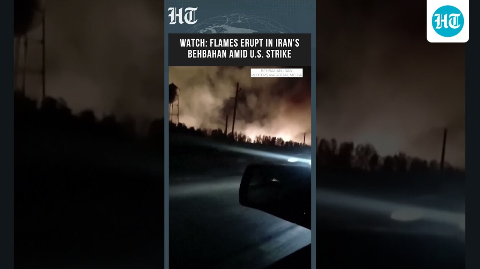 Fire Erupts on Road in Iran's Behbahan Amid Missile Attack