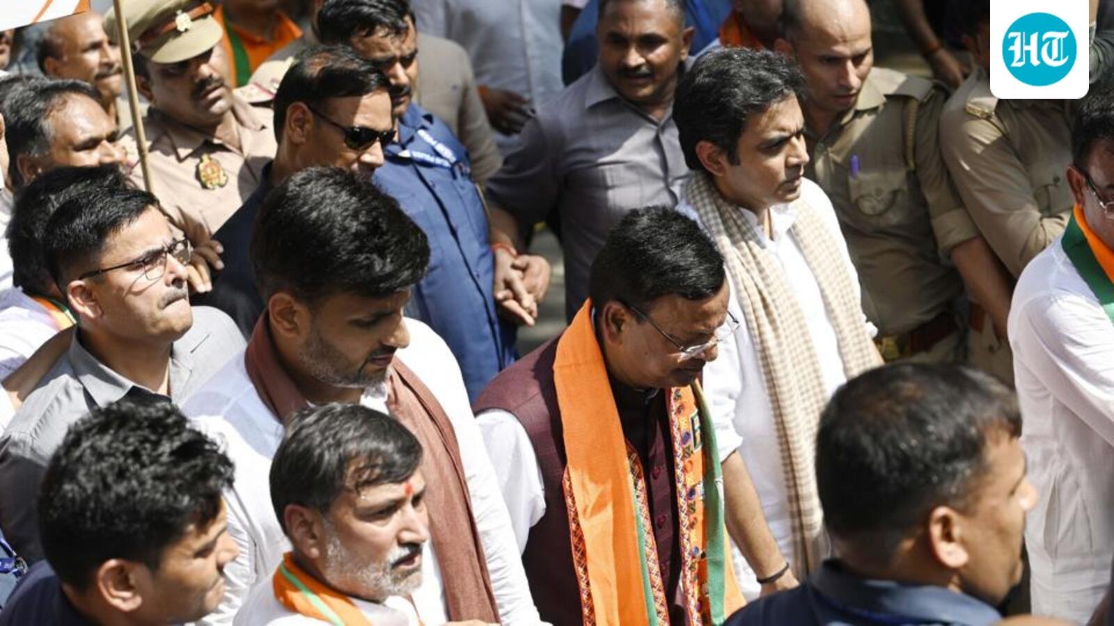 Chaudhary leads BJP protest in Lucknow, terms Cong Delhi sit-in ‘political desperation’