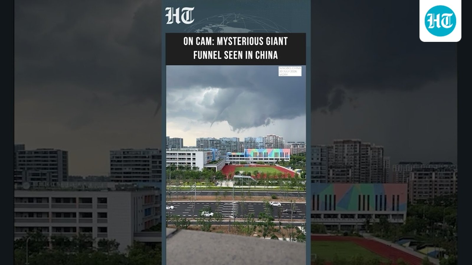 Massive Funnel Cloud Forms Above Ningbo in China Amid Powerful Storms