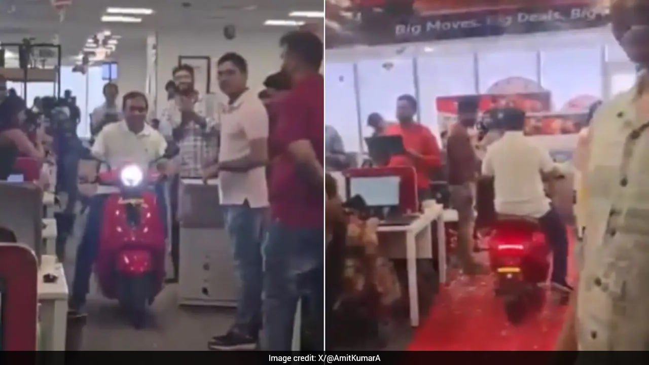 Watch: CEO Rides Scooty In Office, Surprises Employees Celebrating "Amazing Quarter"