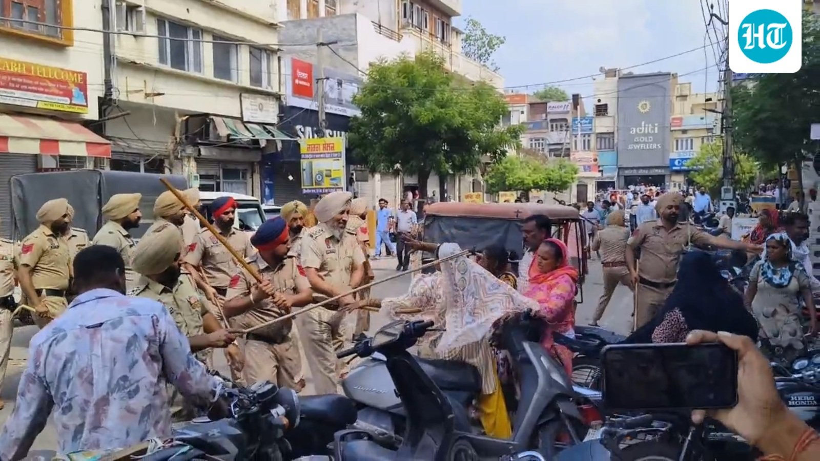 Barnala: Cops use force as striking sanitation workers block clean-up drive