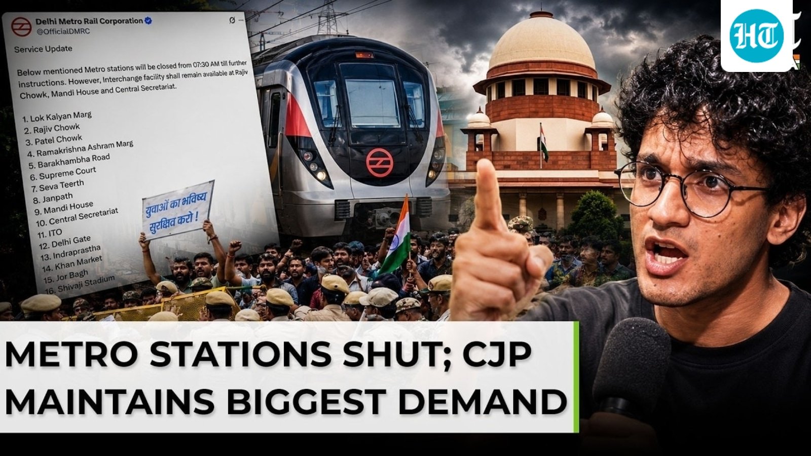 CJP protest: Metro stations shut over security concerns as Dipke's group maintains biggest demand