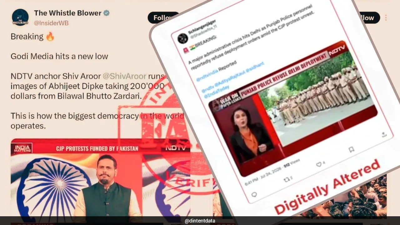 Pak Online Accounts Caught Running Deepfakes Of NDTV Shows On Protests