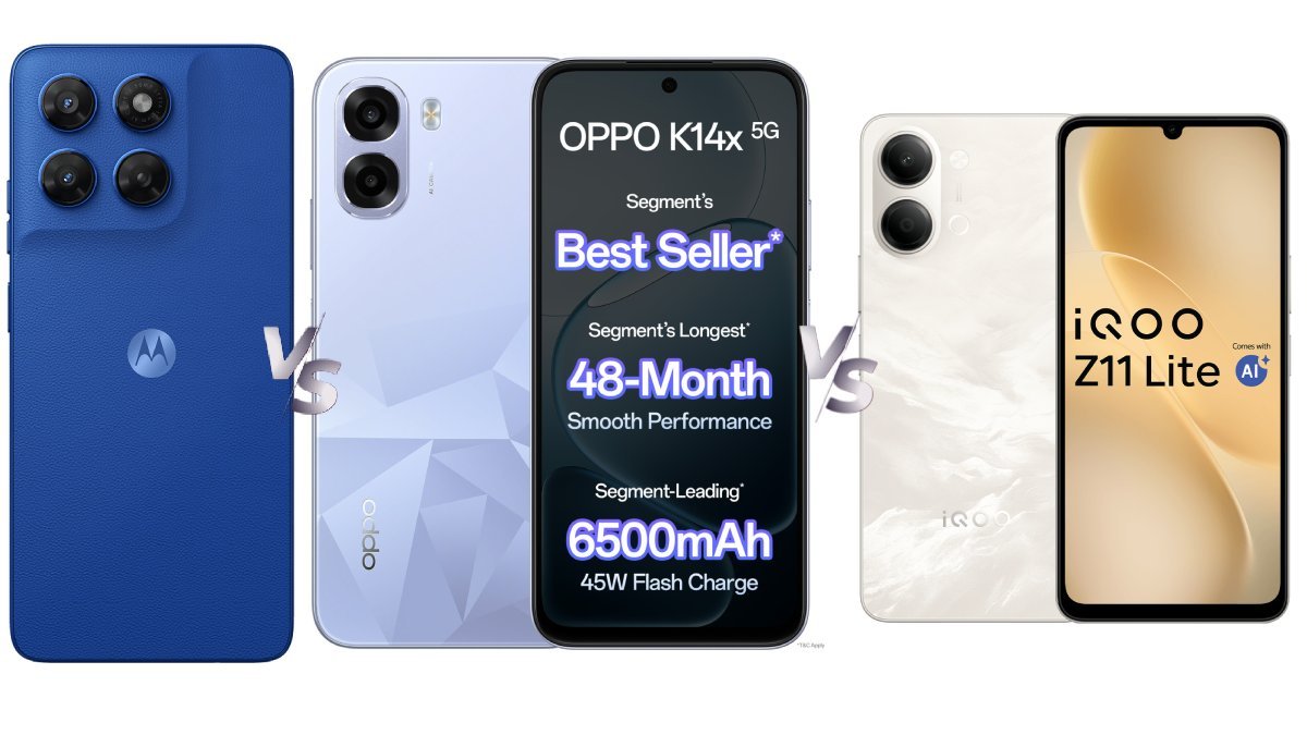 iQOO Z11 Lite 5G vs Moto G37 Power vs Oppo K14x 5G: Price in India, Specifications Compared