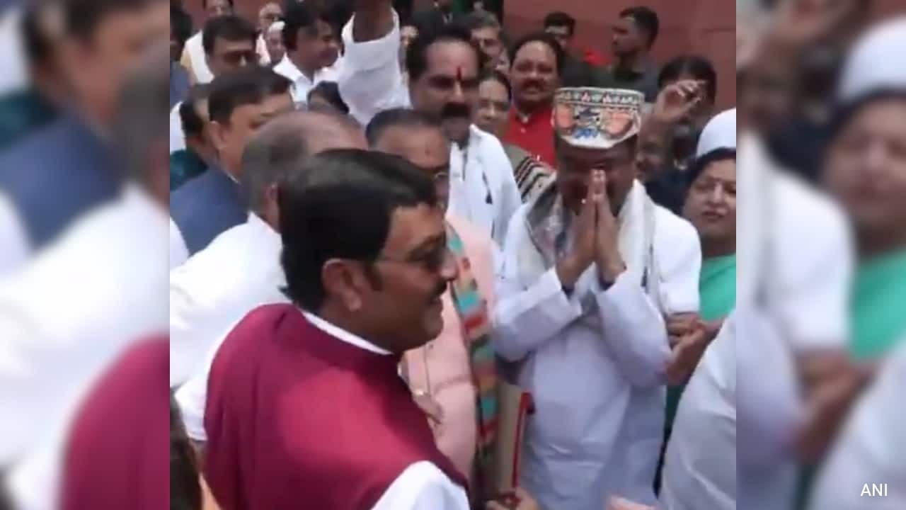 BJP MPs Welcome Dharmendra Pradhan To Parliament, Congress Fumes