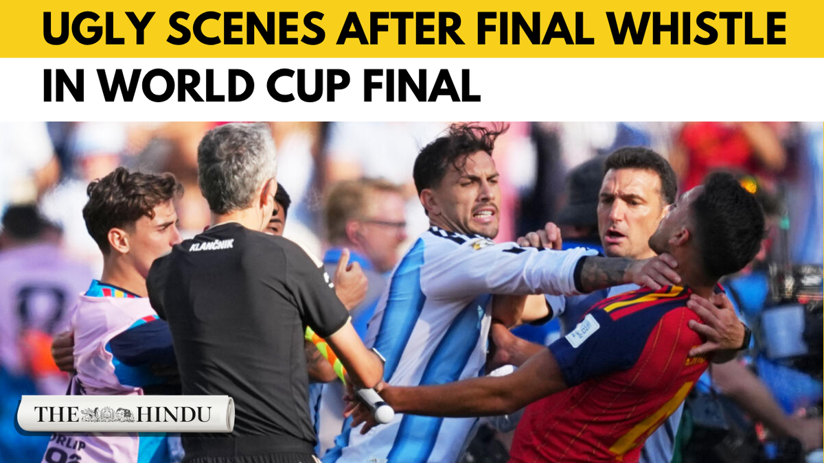 Watch: Argentina and Spain players in ugly brawl seconds after final whistle in FIFA World Cup final