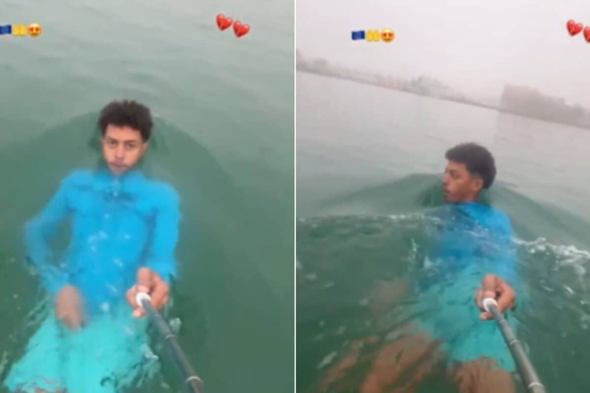 Migrant Films Himself Swimming From Morocco To Spain’s Ceuta | Watch
