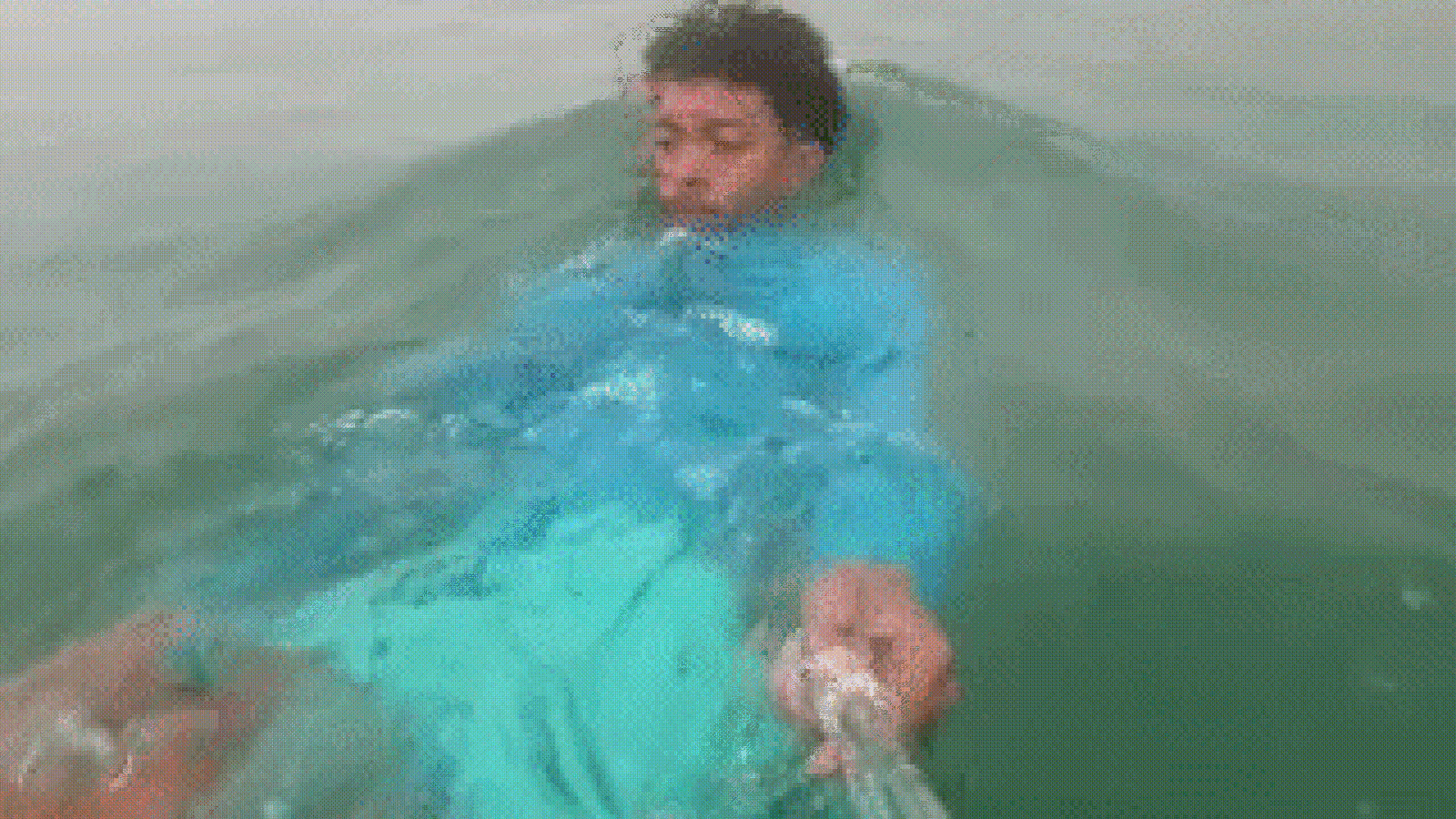 Selfie stick in one hand, swimming: Viral video shows man heading to Ceuta