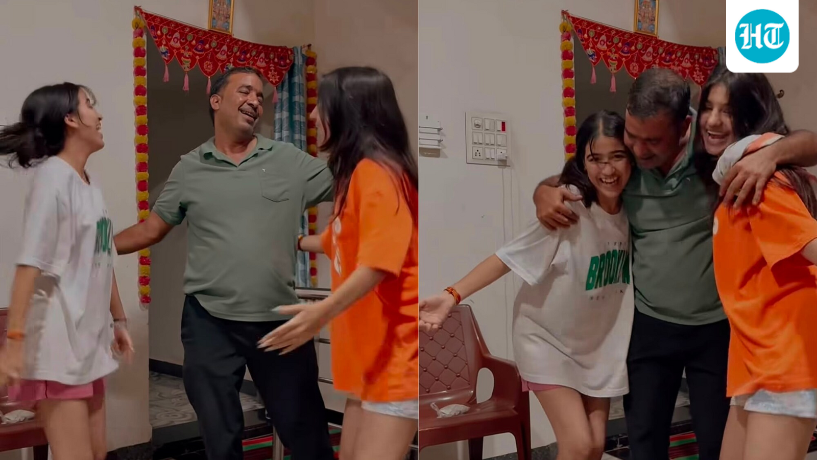 'Dil behalta hai mera aapke aa jaane se': Father dances with daughters after returning home