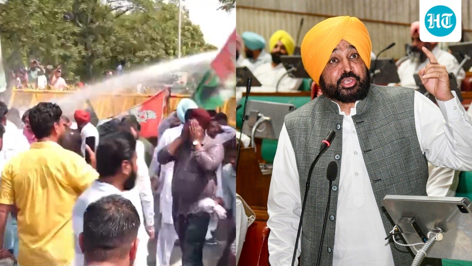 Water cannons, ‘lathi-charge’ in Punjab's Chandigarh as youth Congress, ABVP protest against paper leaks | Video