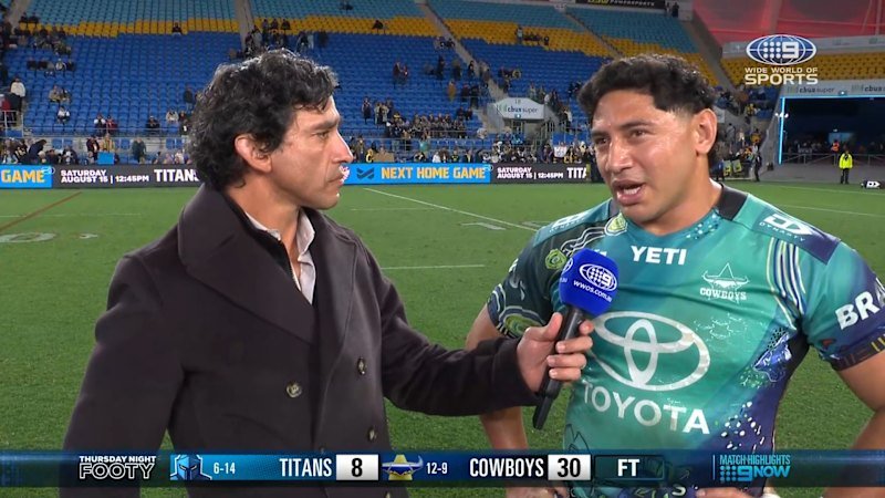 Taumalolo reacts after crucial Cowboys win