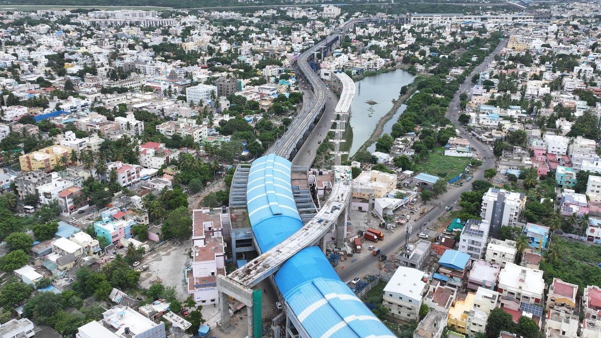Chennai Metro Rail’s phase 2 corridor cuts through roof of MRTS station at Adambakkam