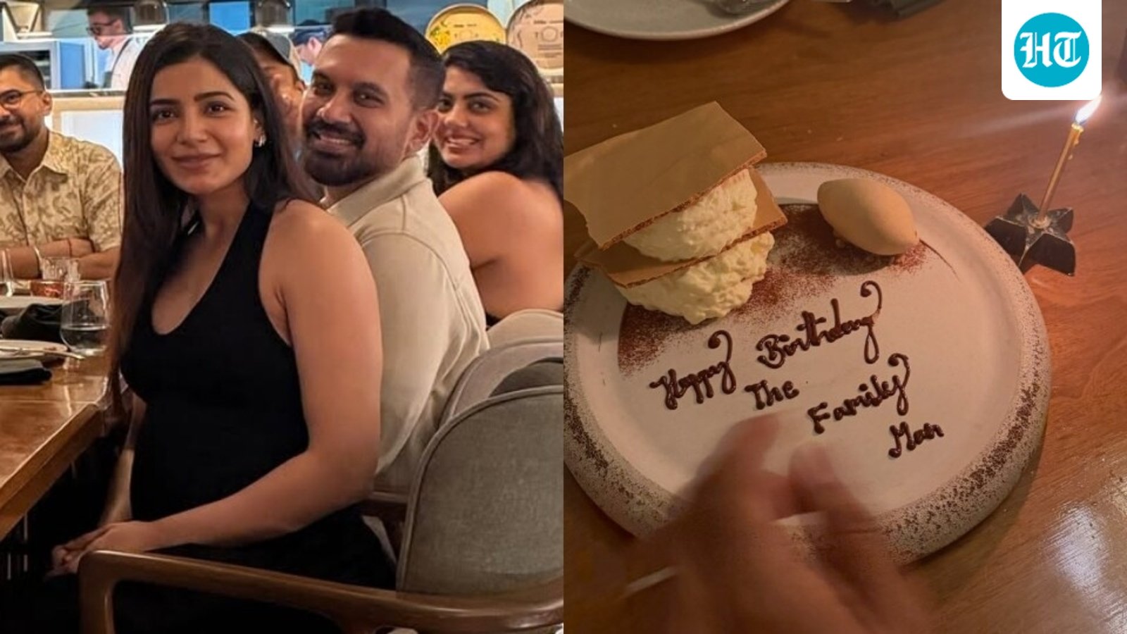 Inside pictures of Raj Nidimoru's birthday celebrations with Samantha Ruth Prabhu, including a Family Man dessert