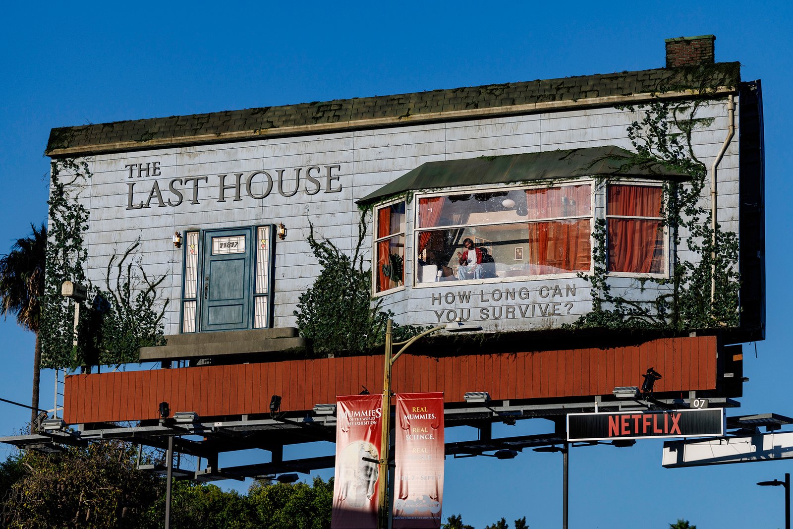 A Man Lived Inside a Billboard Above Sunset Boulevard for 24 Hours. Netflix Paid Him to Do It.