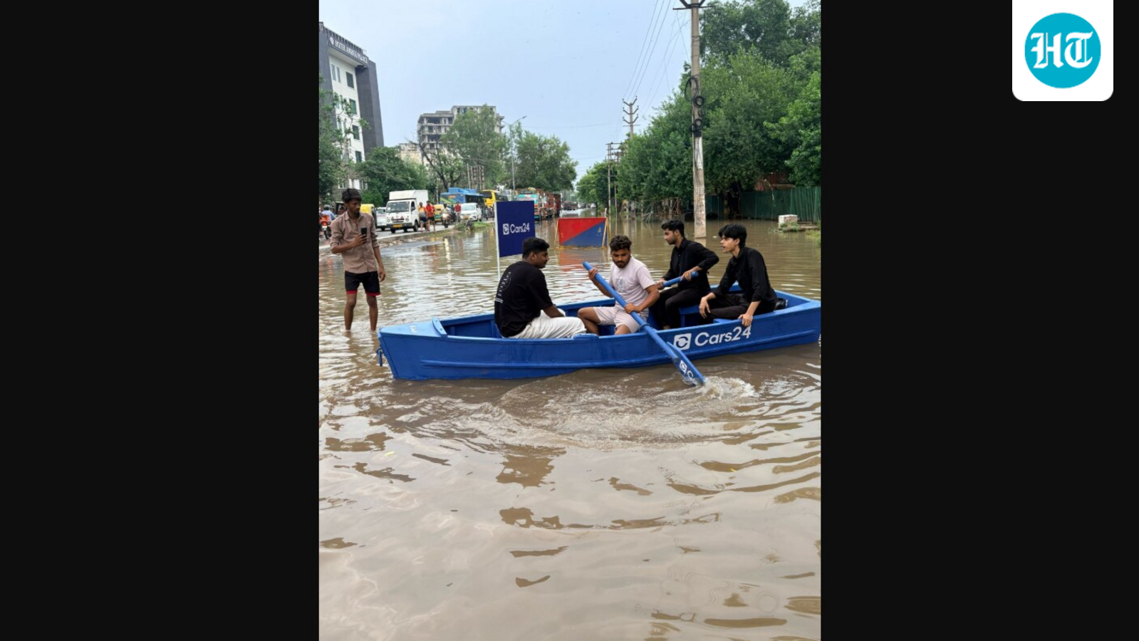 ‘Crime: Boat. Location: Road’: Cars24 claims getting  ₹50,000 challan after putting boat on waterlogged Gurgaon street