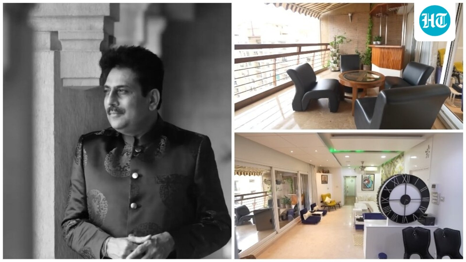 Step inside Shailesh Lodha's stunning and cosy family home featuring a spacious balcony with a waterfall view
