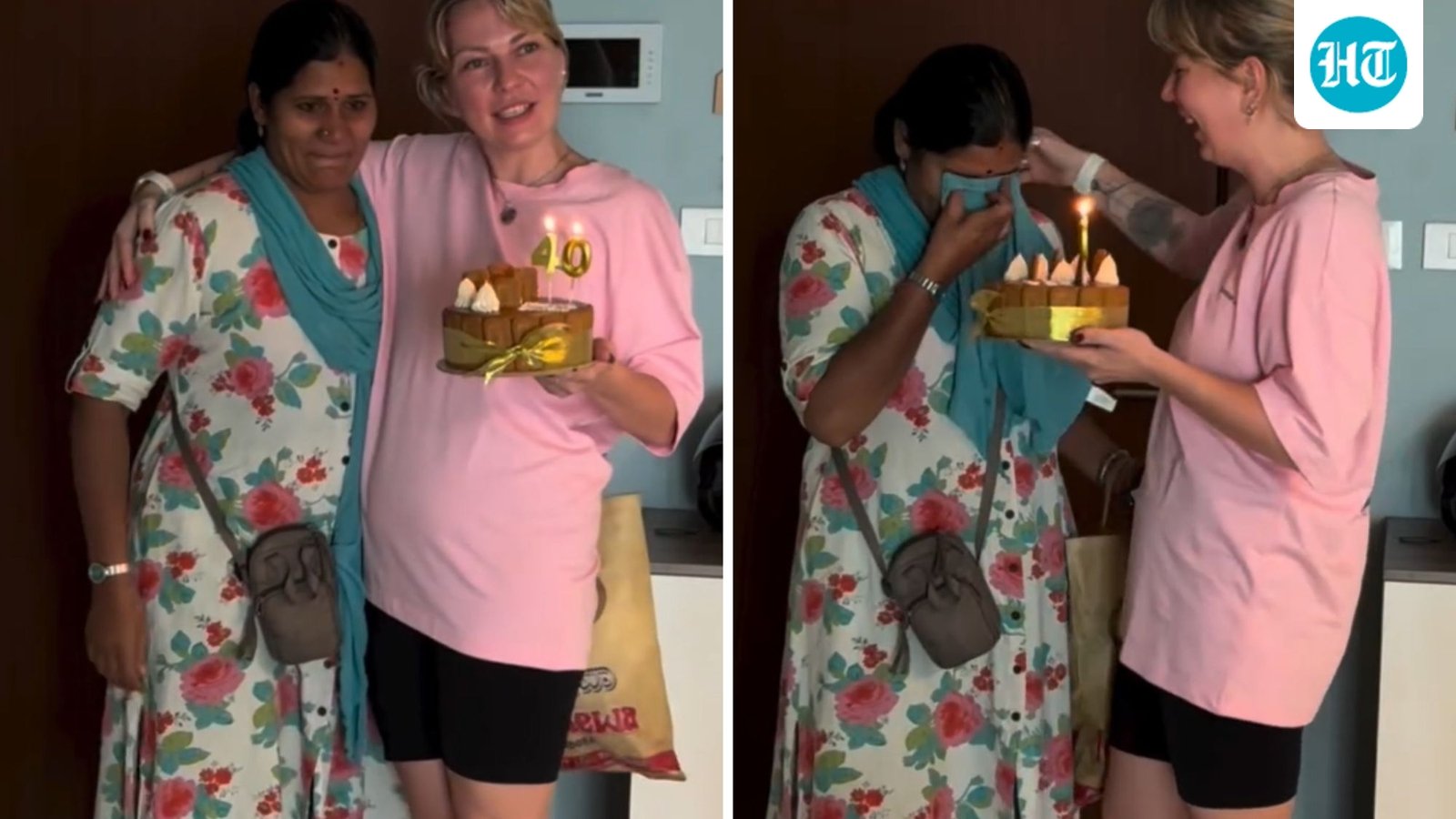 Watch: Russian woman in Bengaluru gives 40-year-old nanny her first-ever birthday cake