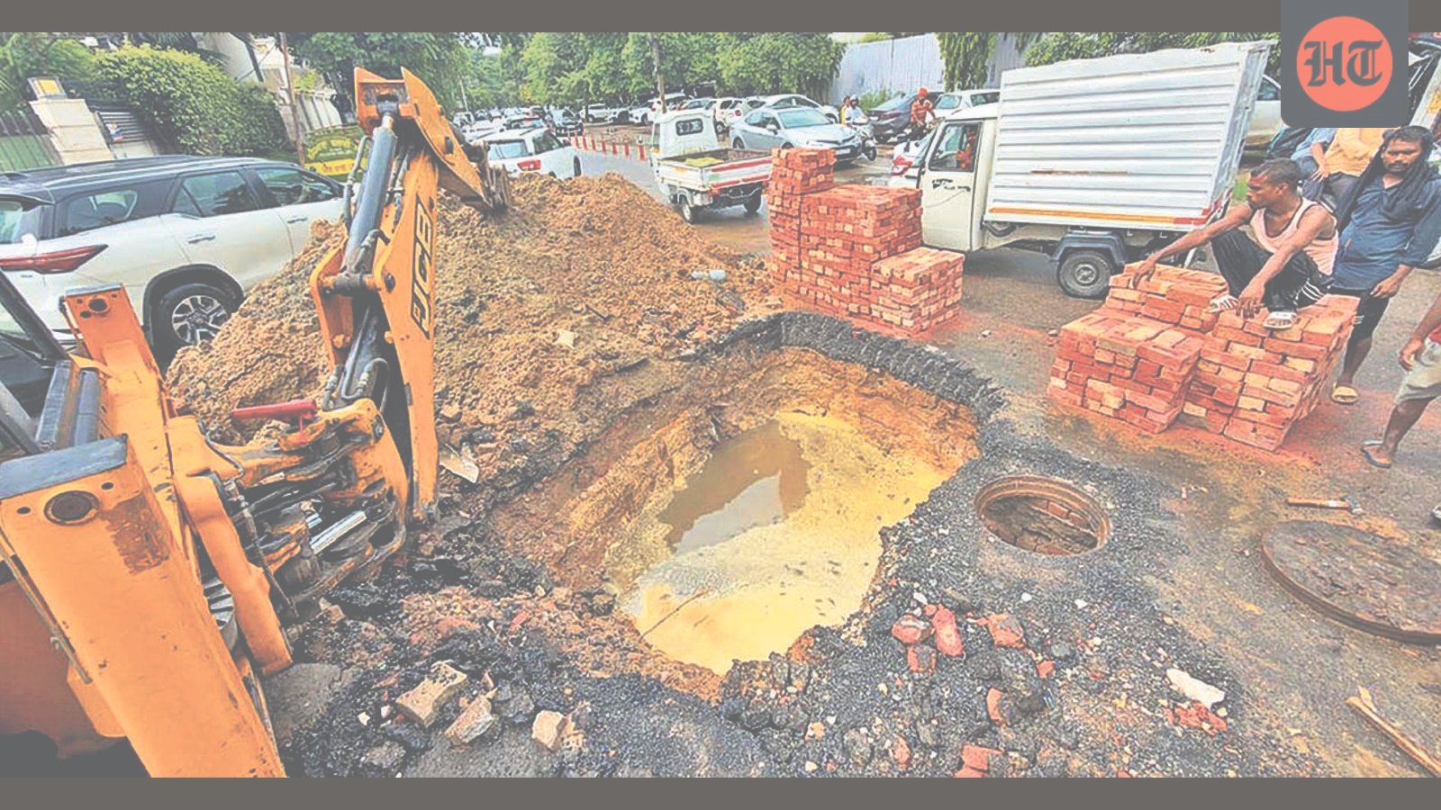Two roads cave in after fresh rainfall in Ludhiana
