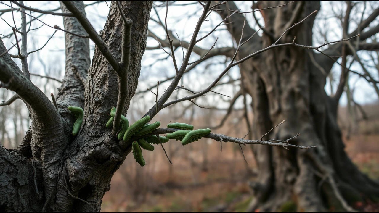 Oak trees delay spring leaf growth by three days to starve hungry caterpillars