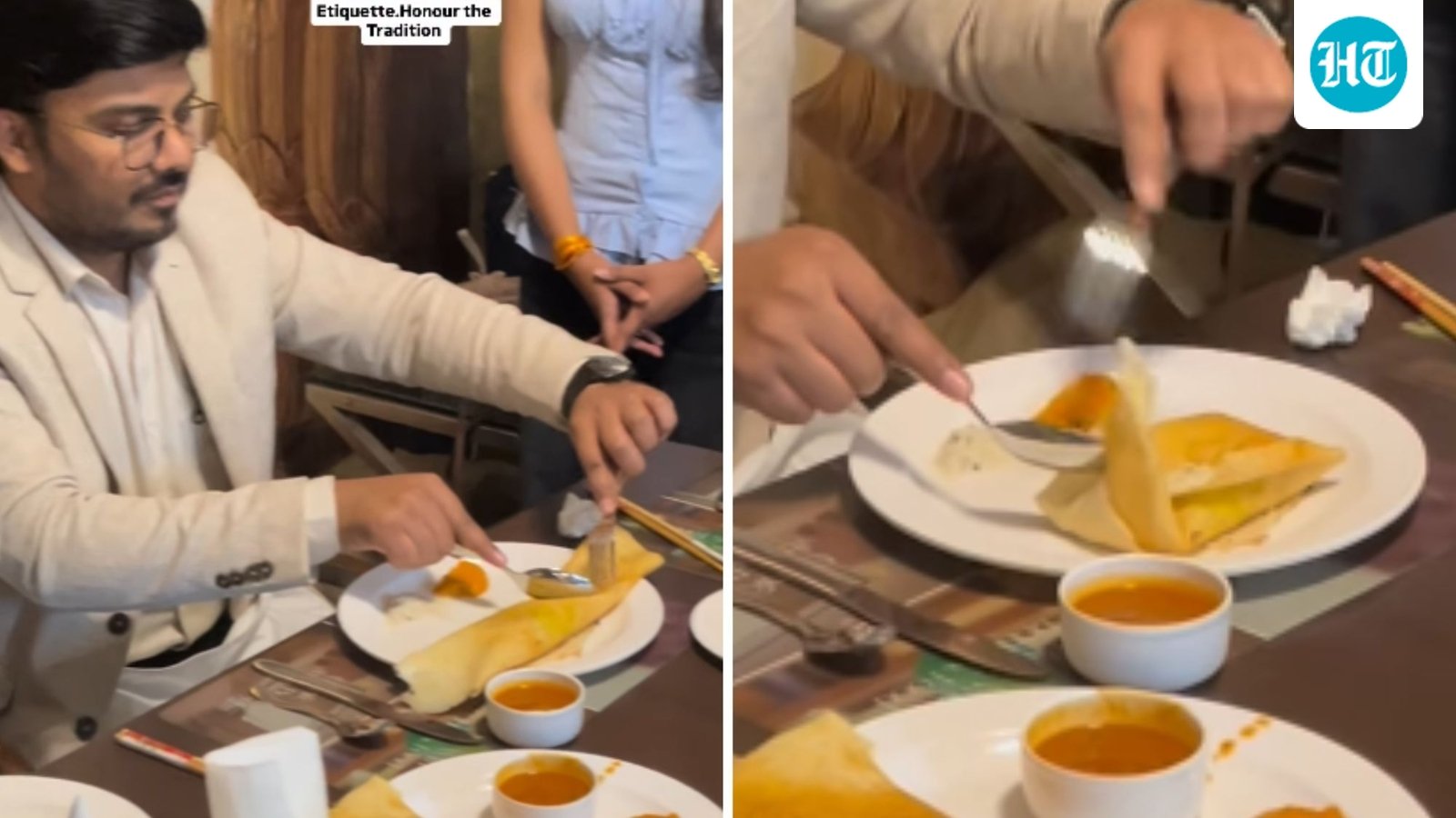 ‘Eat Indian foods in Indian way’: Man teaches how to eat dosa with spoon, fork. Internet reacts