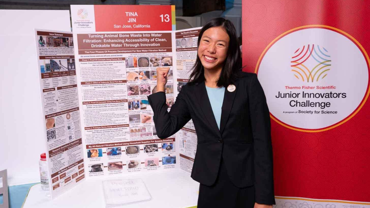 Meet Tina Jin, 15-year-old who turned animal bones into a water-cleaning material