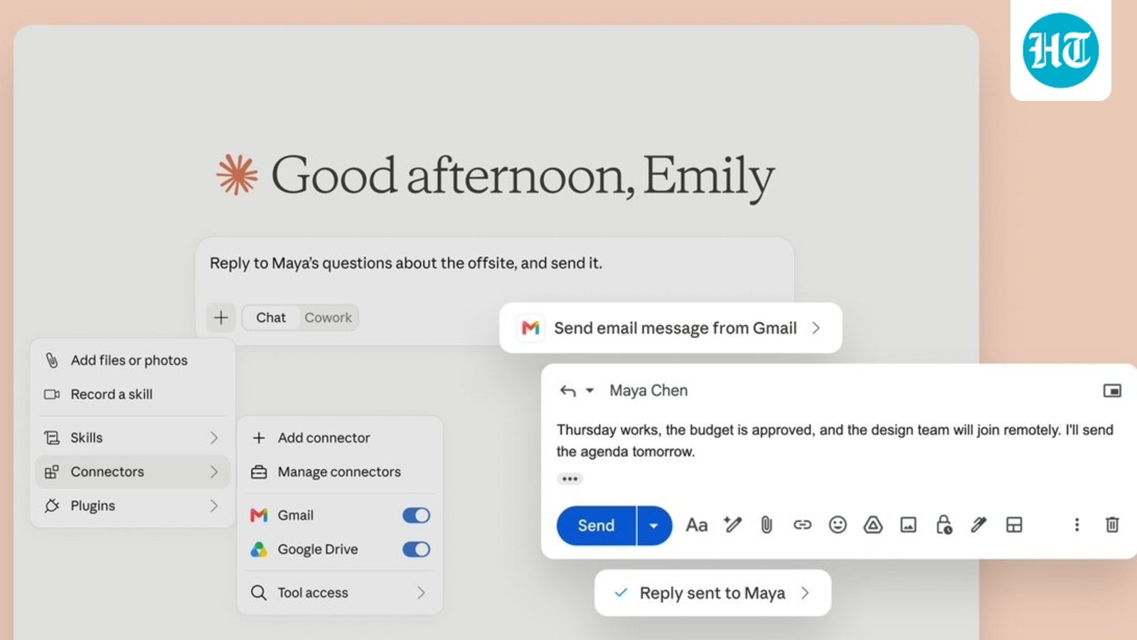 Claude can now read and reply to your Gmail messages on your behalf