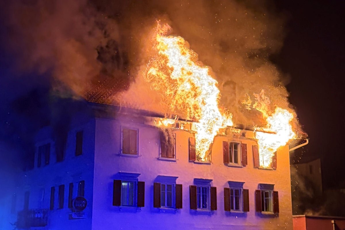 Five missing after fire ‘completely destroys’ apartments in Swiss Alpine town 