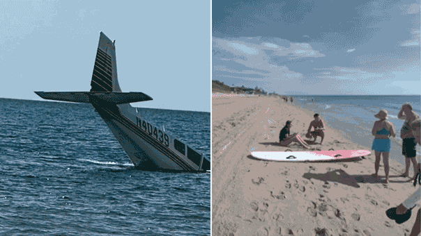 Pilot's bravery on display in steering crippled plane clear of tragedy in dramatic water landing