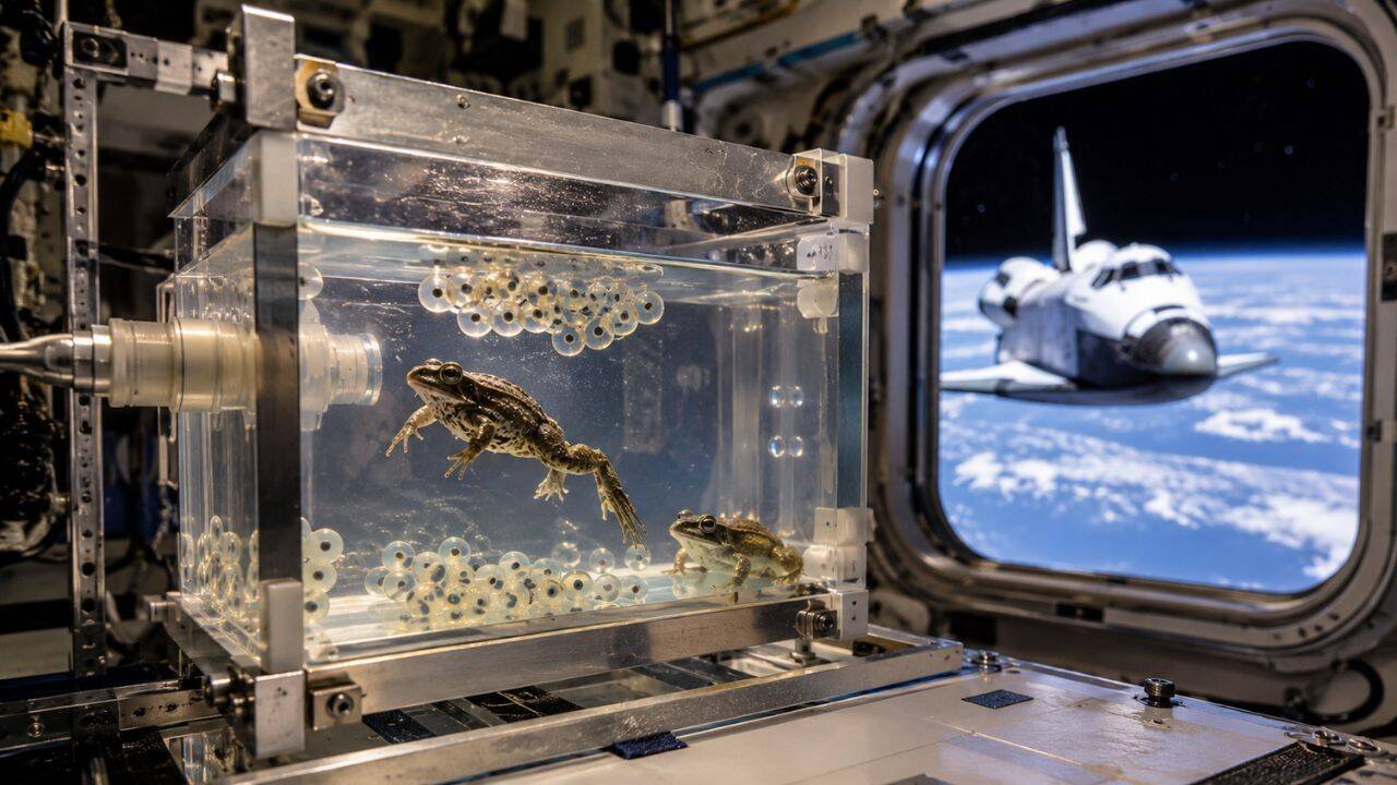 In 1992 NASA sent frogs into orbit to see how their eggs would develop