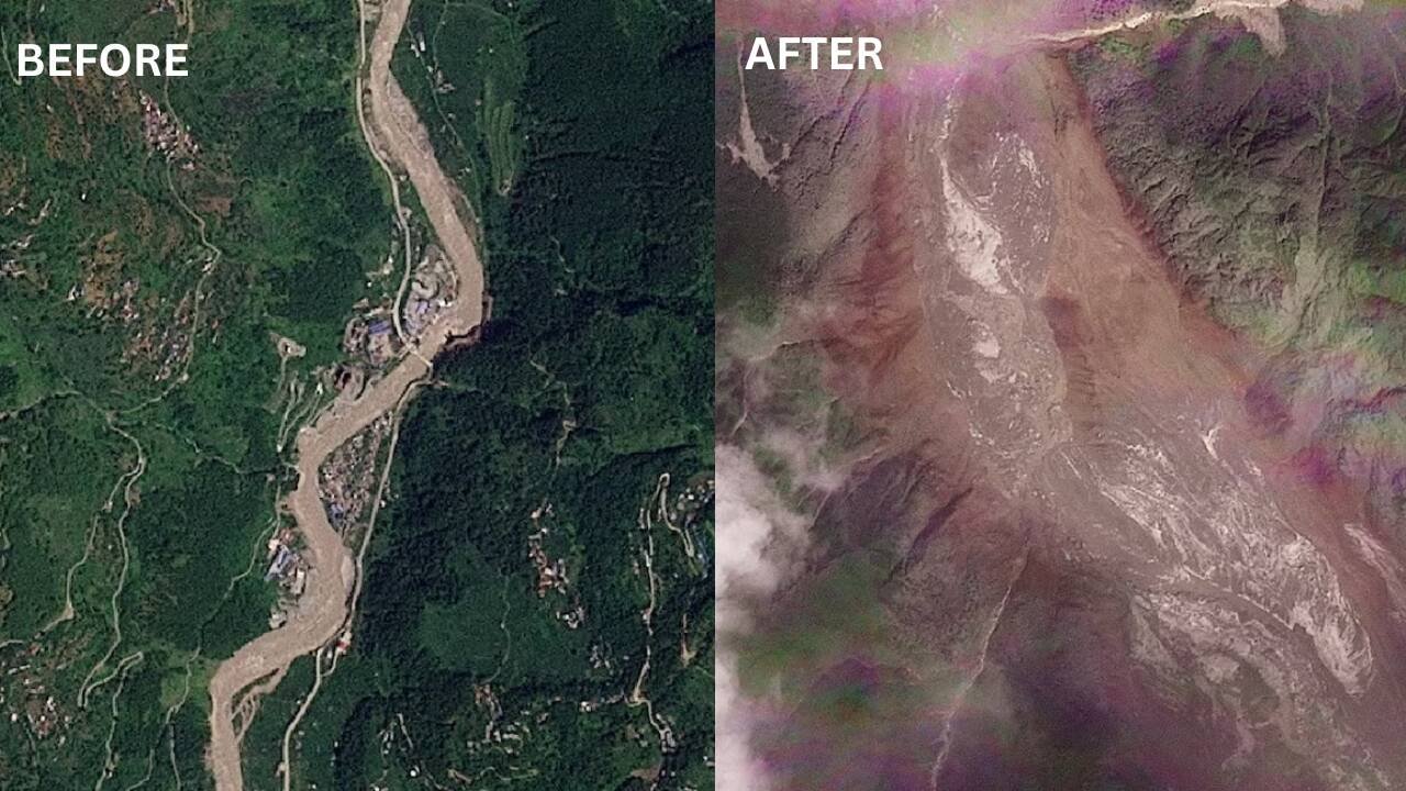 Before and after: Satellite images show how Nepal’s green mountainside turned into debris field