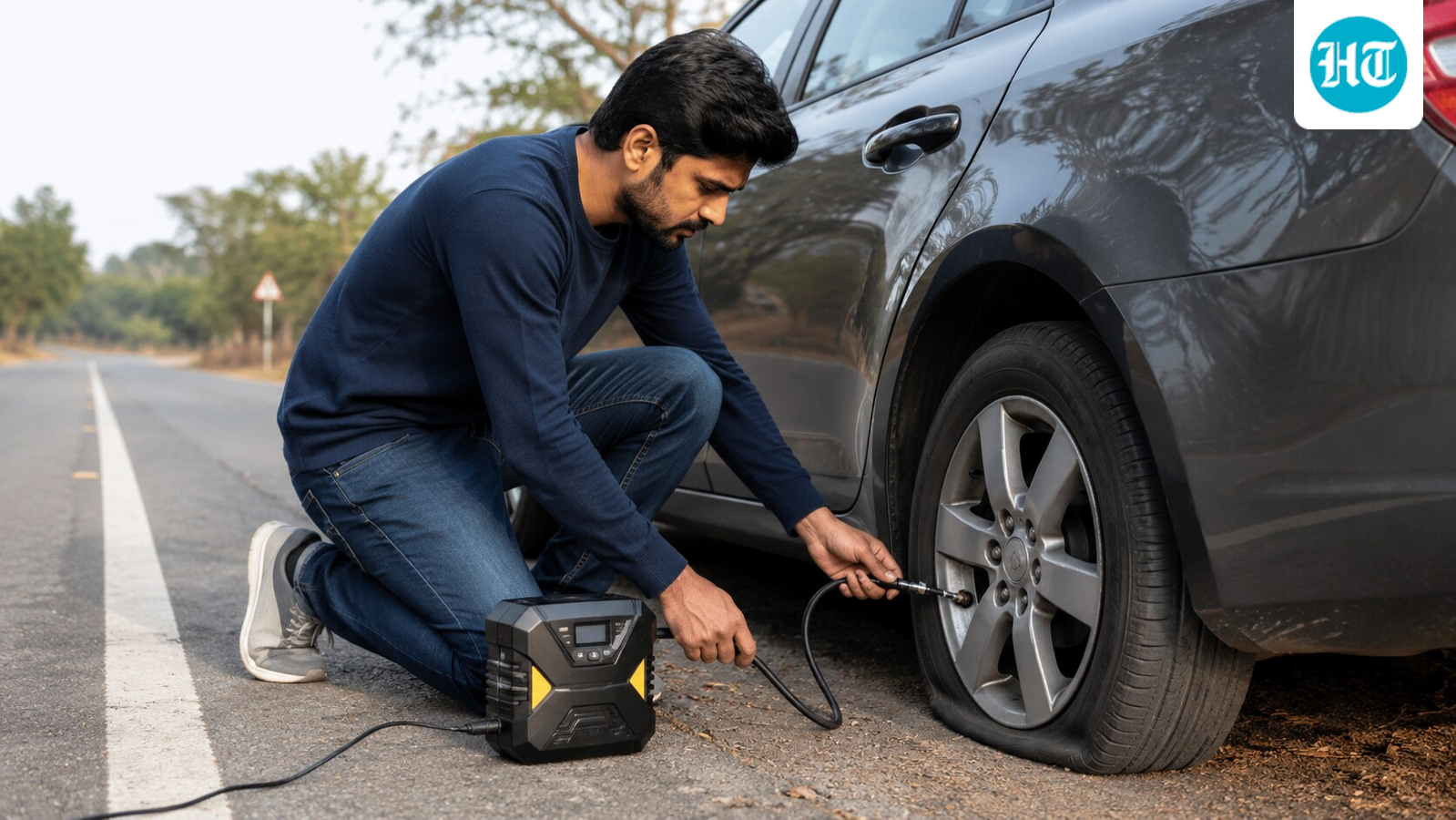 A flat tyre on my road trip made me wish I had a portable tyre inflator! 5 things to check