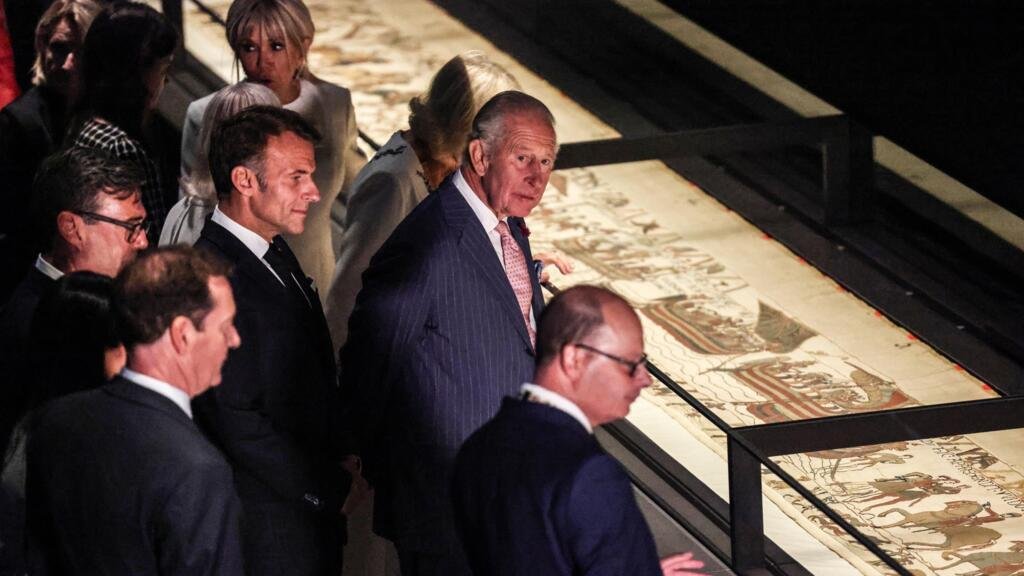 Macron, Burnham hold talks on migrants, EU after viewing Bayeux Tapestry in London