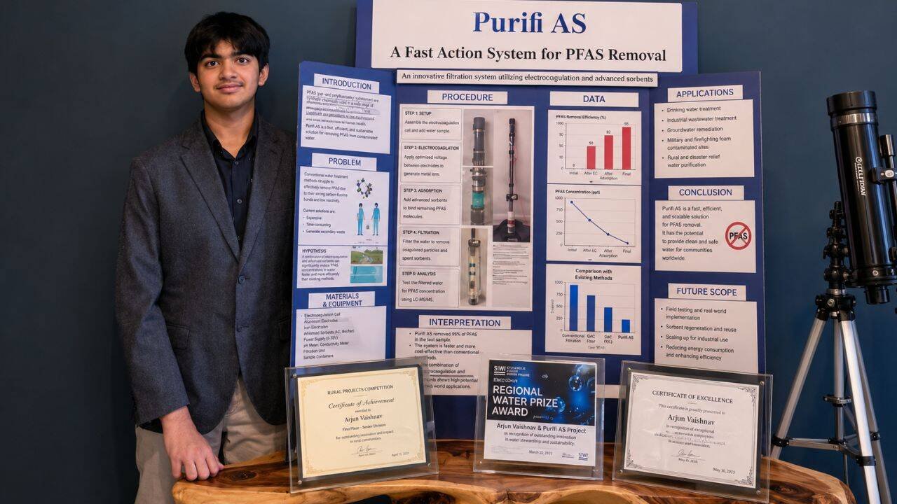 Meet Aadit Krishna, the 15-year-old student who built a floating device to remove PFAS
