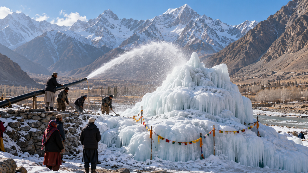 Communities marry glaciers in Gilgit-Baltistan to create new ice reserves amid climate change