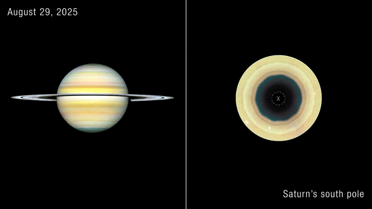 A giant 10-sided wave is emerging around Saturn’s south pole, Hubble observations show