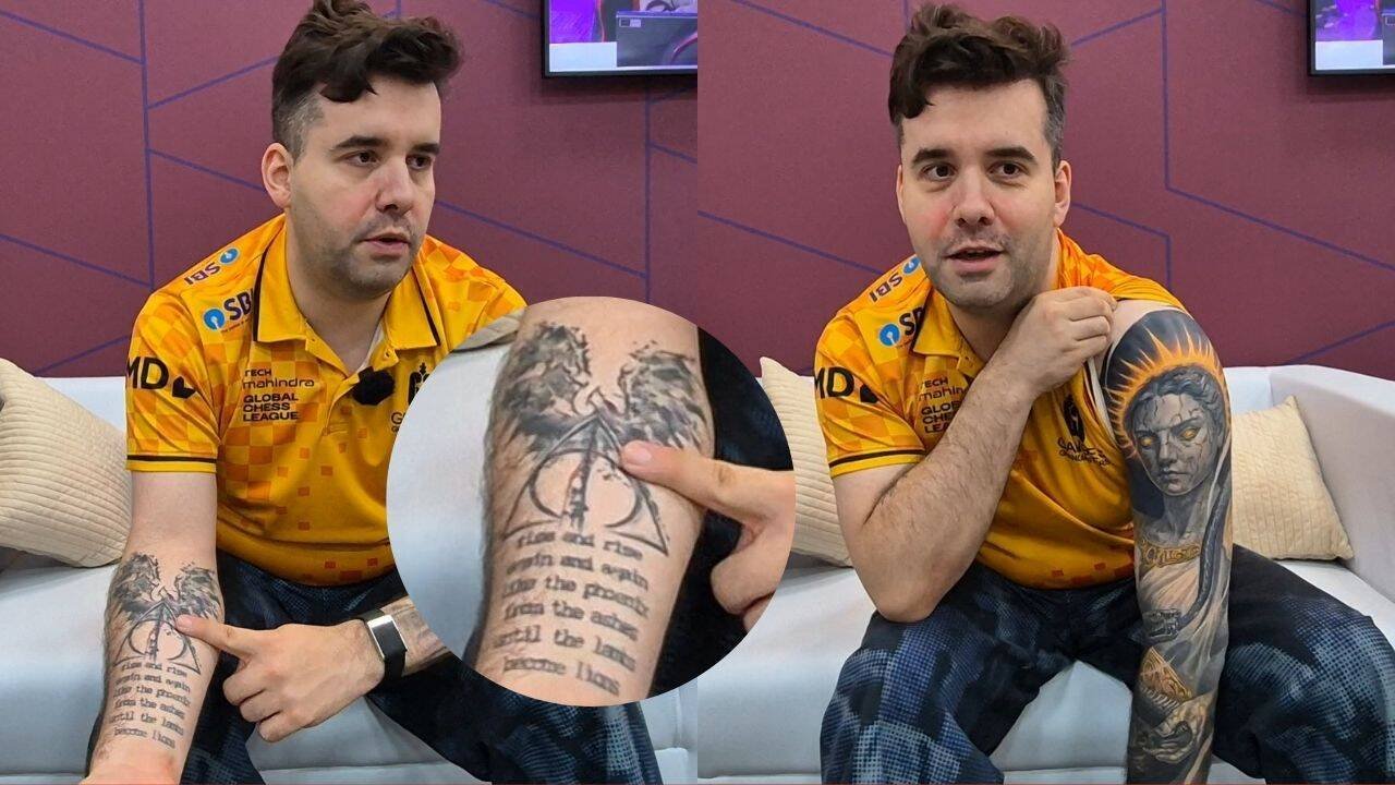 Russia No.1 GM's tattoos took 8 months, flight to Munich & pain; now he's 'fed up'