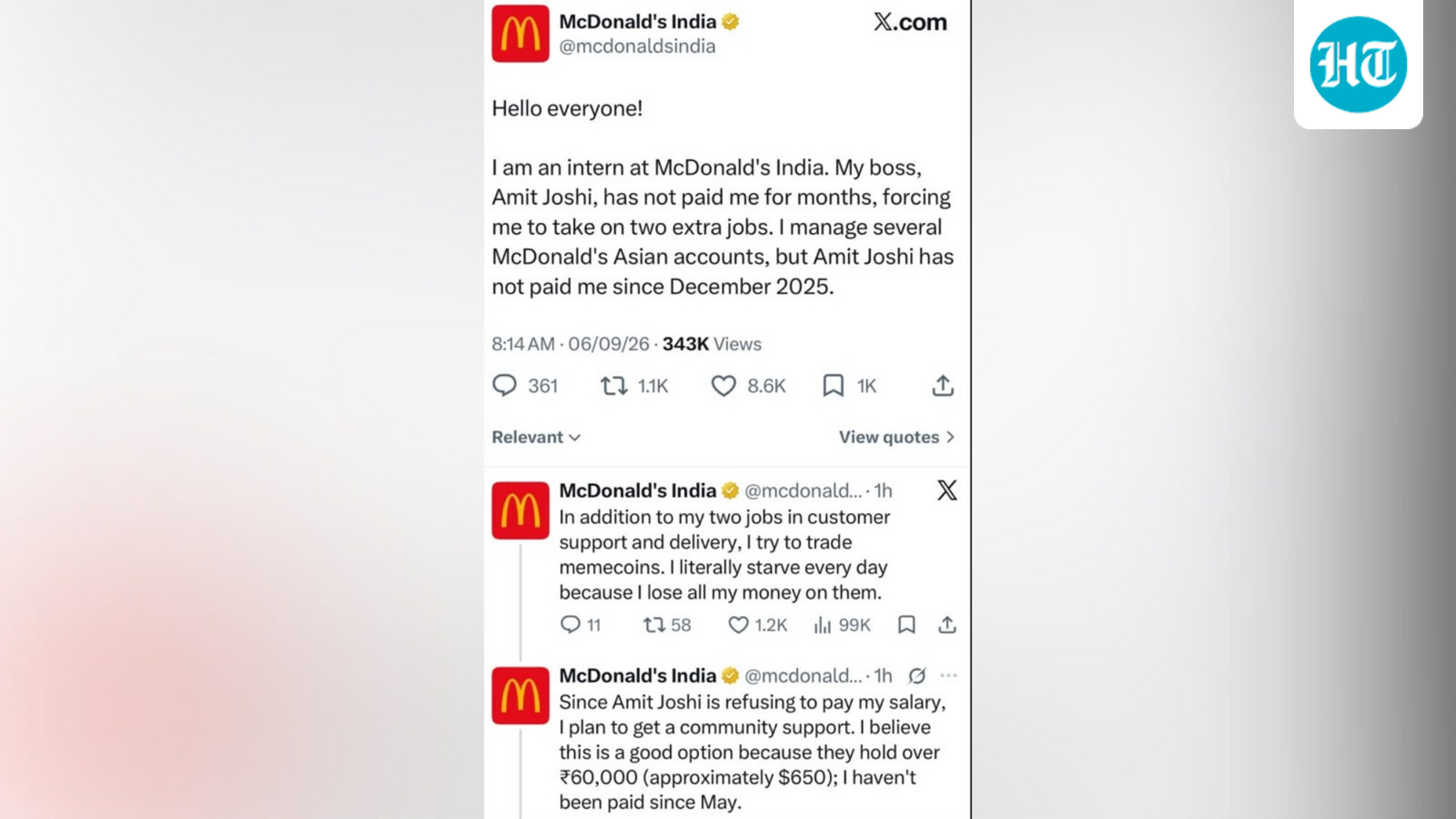 ‘If only our actual posts went this viral’: McDonald’s India reacts to viral X post
