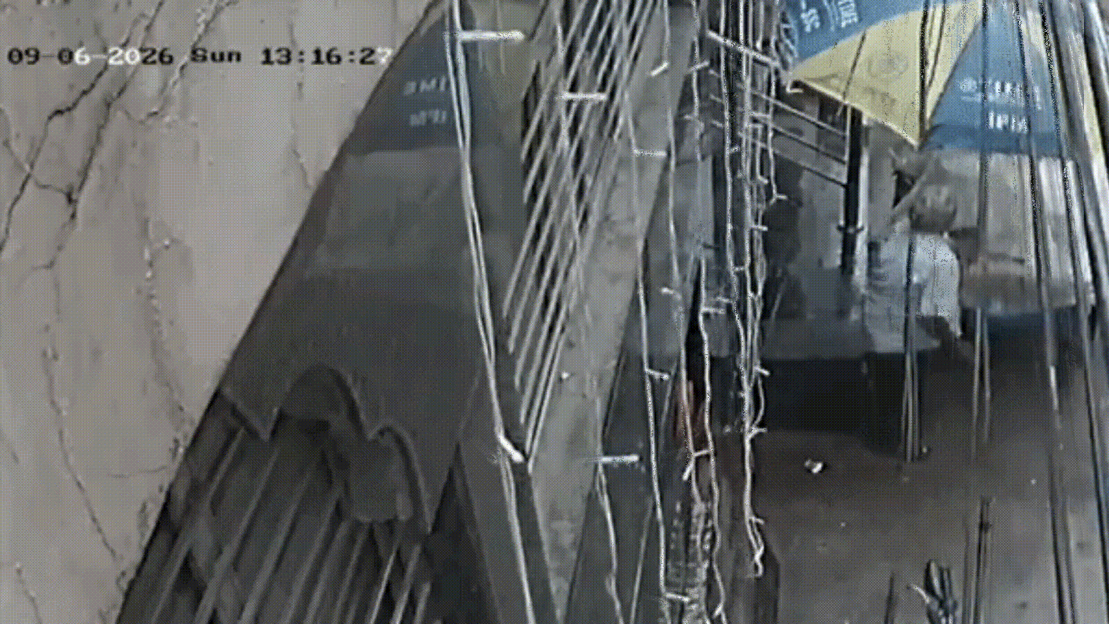 CCTV shows man’s narrow escape as Satya Niketan PG building collapsed in seconds