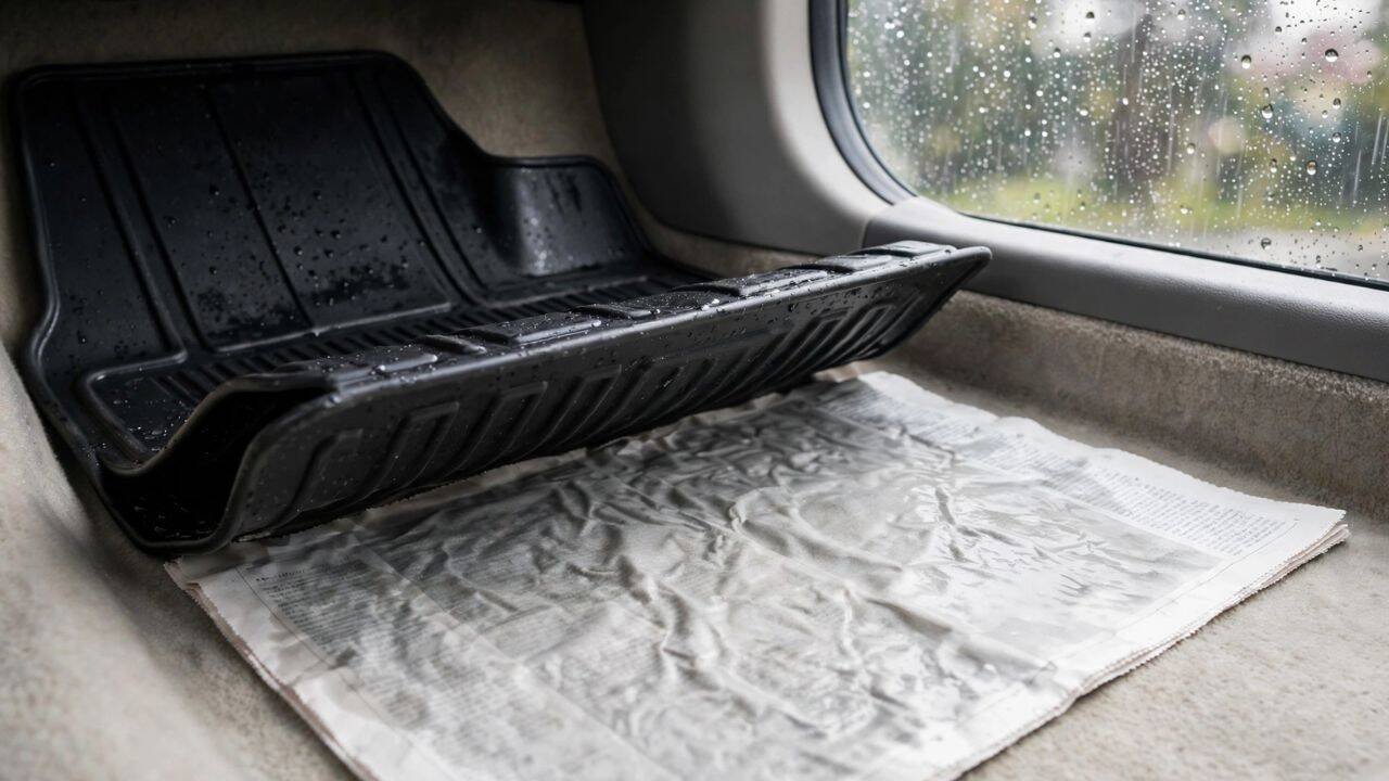 Why putting newspaper under your car mats during the rainy season can help keep the carpet dry