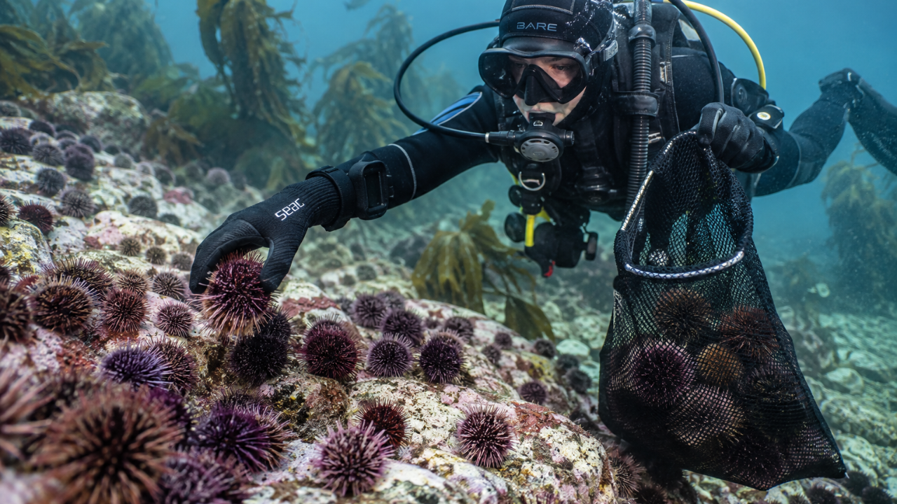 Volunteers removed 100,000 sea urchins in Norway; kelp and fish nurseries return