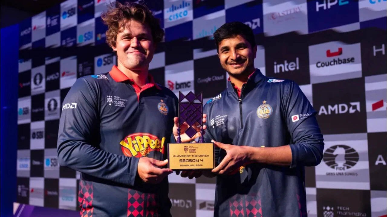 GCL: Ganges Grandmasters run riot on Day 7; Carlsen gives POTM trophy to Vidit
