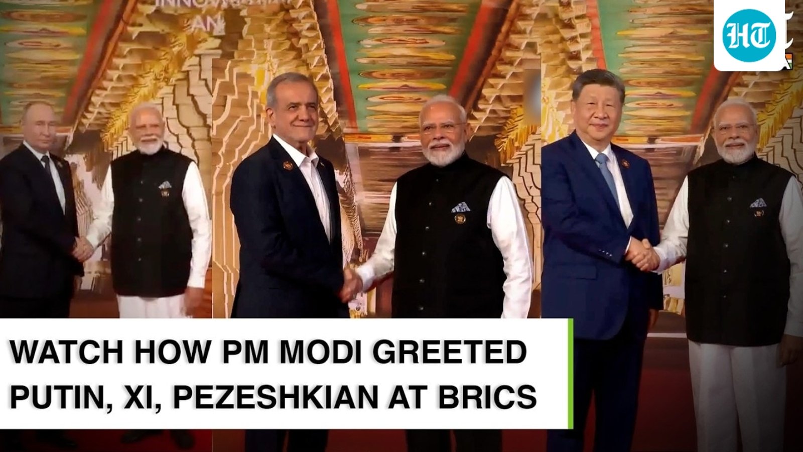 Laughing or serious? How PM Modi shook hands with Putin, Xi Jinping, Pezeshkian at BRICS|Russia,Iran